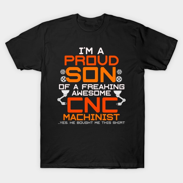 CNC Machinist Funny T-Shirt Hard Work Machine Operator T-Shirt by lateefo